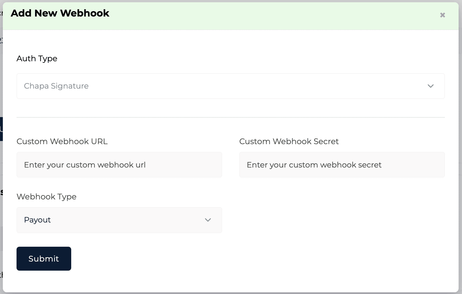 Custom Webhook with Chapa Signature